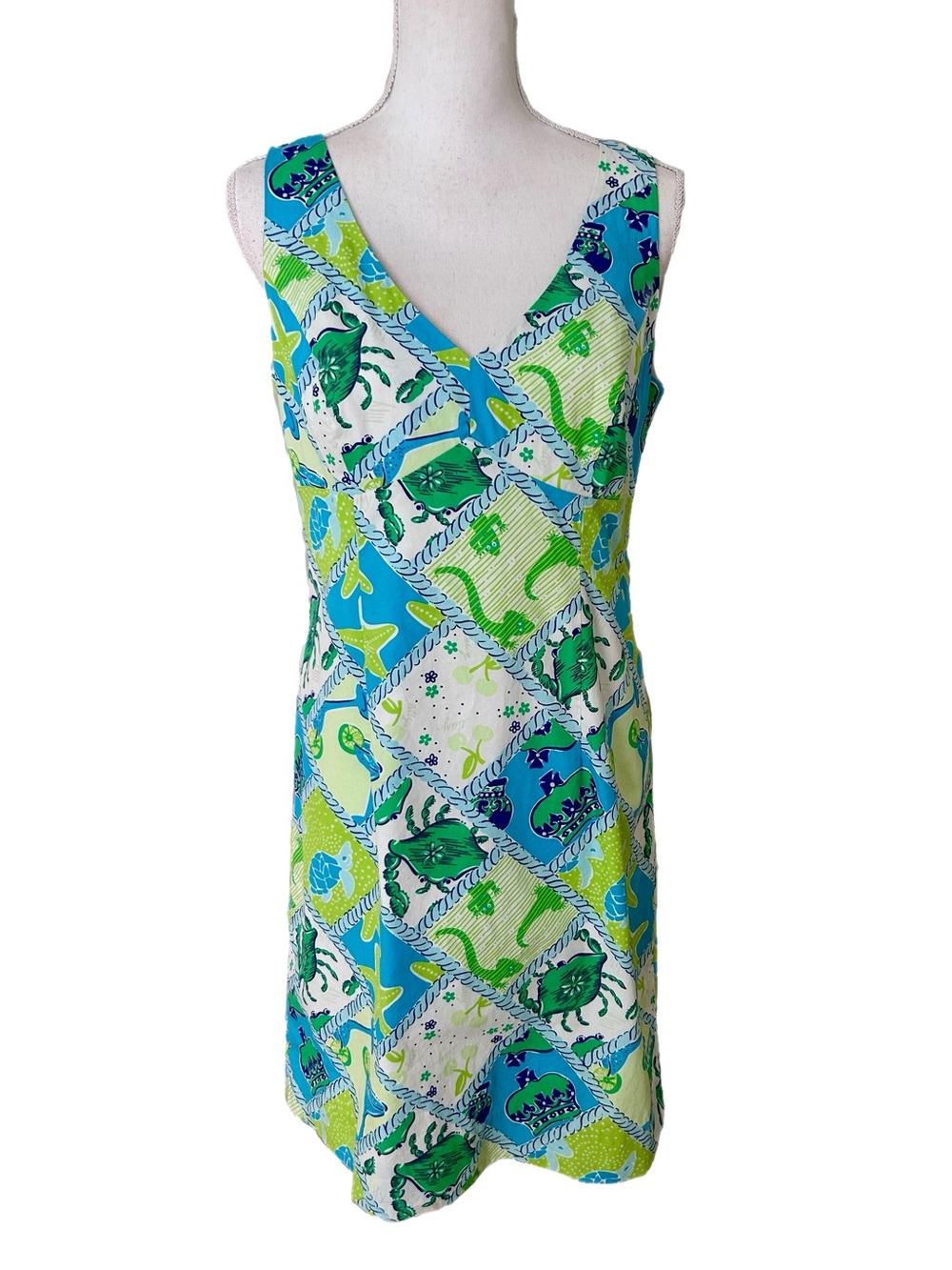 Lilly Pulitzer Dress 10 Vintage White Label Starboard Preppy Coastal Resort
